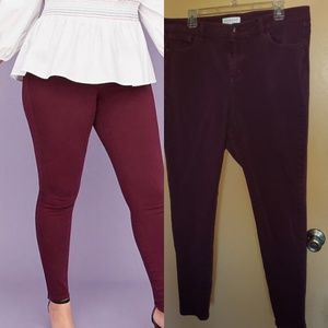 Lane Bryant size 16L burgundy skinny jeans
